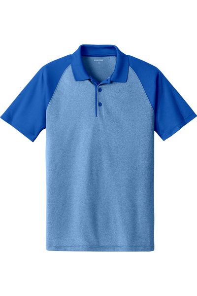Sport-Tek PosiCharge RacerMesh Raglan Heather Block Polo