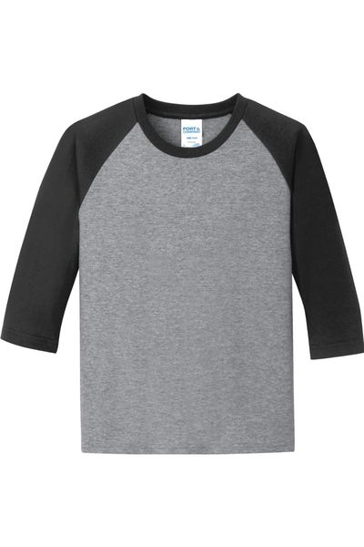 Port & Company Youth Core Blend 3/4-Sleeve Raglan Tee