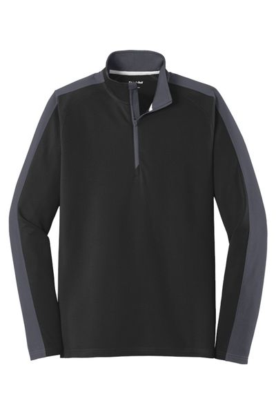 Sport-Tek® Sport-Wick® Textured Colorblock 1/4-Zip Pullover