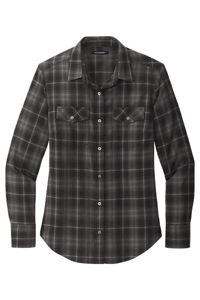 Port Authority Ladies Long Sleeve Ombre Plaid Shirt