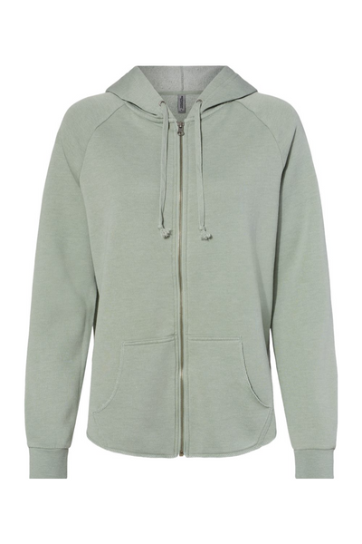 Independent Trading Co. Women's California Wave Wash Full-Zip Hooded Sweatshirt