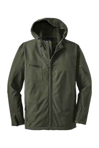 Port Authority Textured Hooded Soft Shell Jacket
