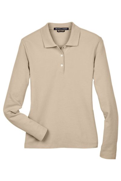 Devon & Jones Ladies' Pima Piqué Long-Sleeve Polo