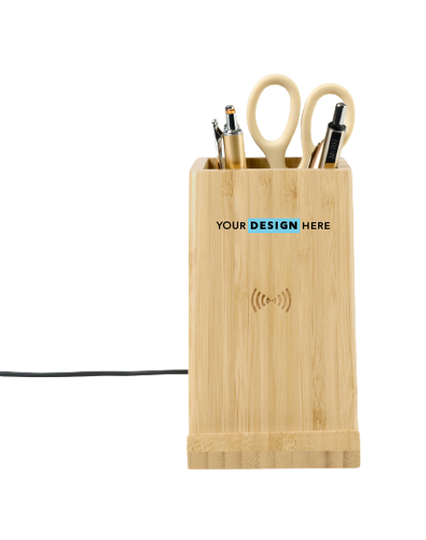 Auden Bamboo Wireless Charging Pencil Cup
