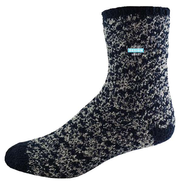 Fashion Fuzzy Socks w/ Woven Patch