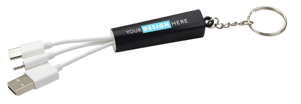 Trey 3-in-1 Light-Up Charging Cable with Keychain