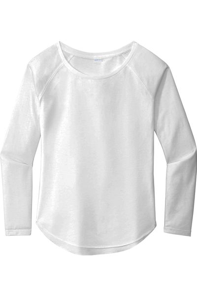 Sport-Tek Ladies PosiCharge Long Sleeve Tri-Blend Wicking Scoop Neck Raglan Tee