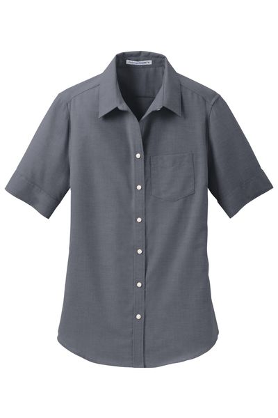 Port Authority Ladies Short Sleeve SuperPro Oxford Shirt