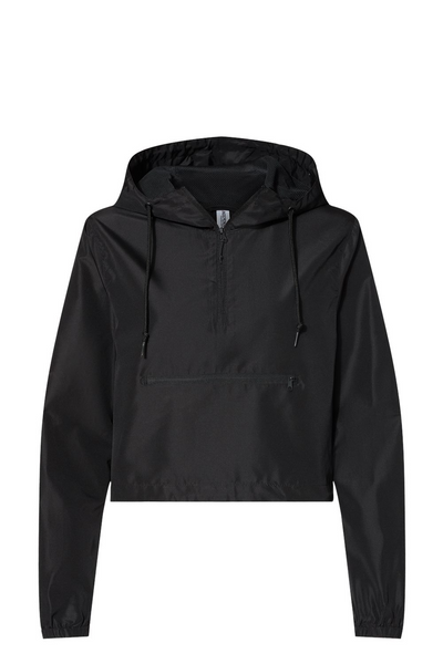 Independent Trading Co. Women's Lightweight Quarter-Zip Pullover Crop Windbreaker