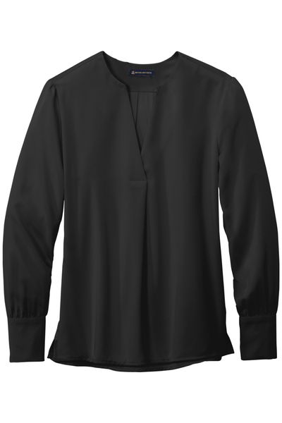 Brooks Brothers Women's Open-Neck Satin Blouse