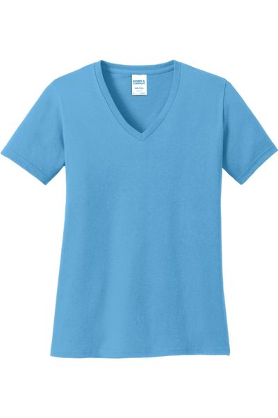 Port & Company Ladies Core Cotton V-Neck Tee