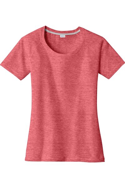 Sport-Tek Ladies PosiCharge Tri-Blend Wicking Scoop Neck Raglan Tee