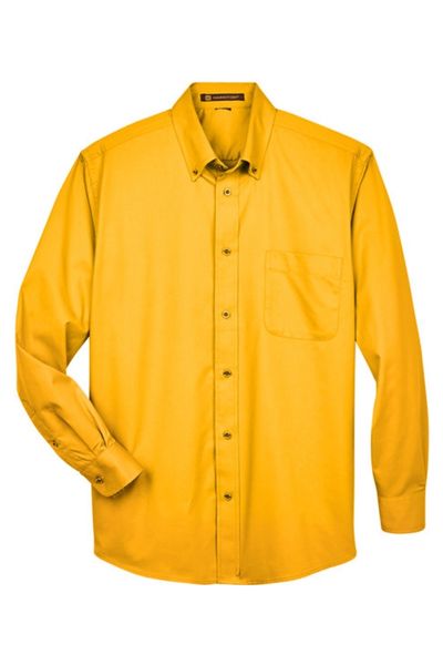 Harriton Men's Easy Blend Long-Sleeve Twill Shirt with Stain-Release